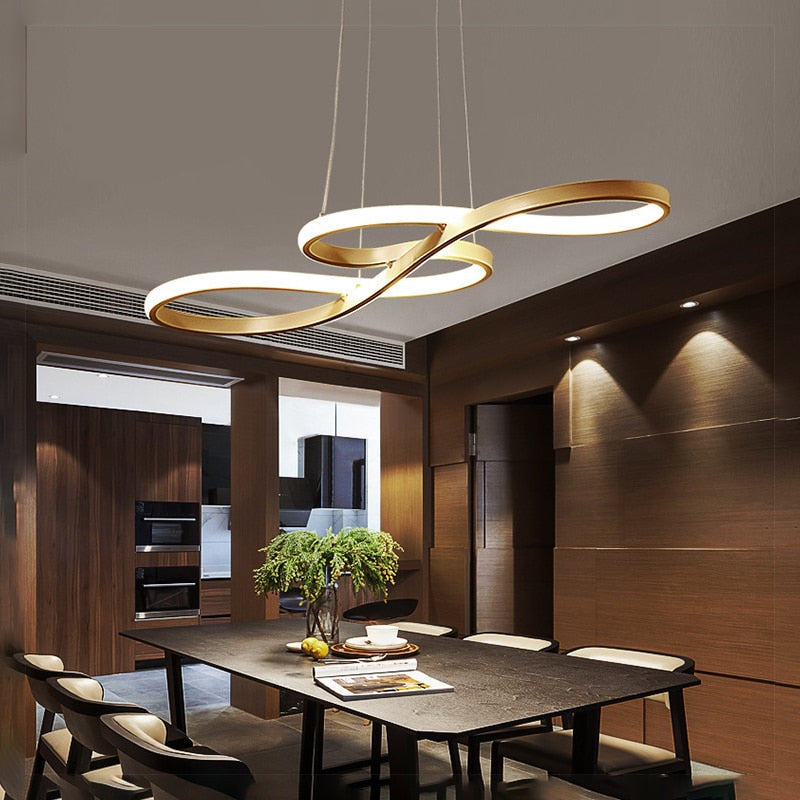 Suspension linéaire ondulée LED Melodia – or