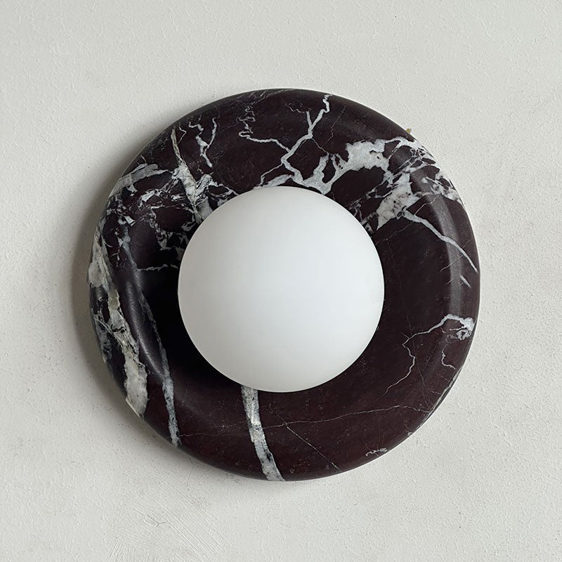 Applique murale aspect marbre & globe Marmora – Marron foncé