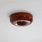 Plafonnier verre tourbillon Vortica – Café et chrome