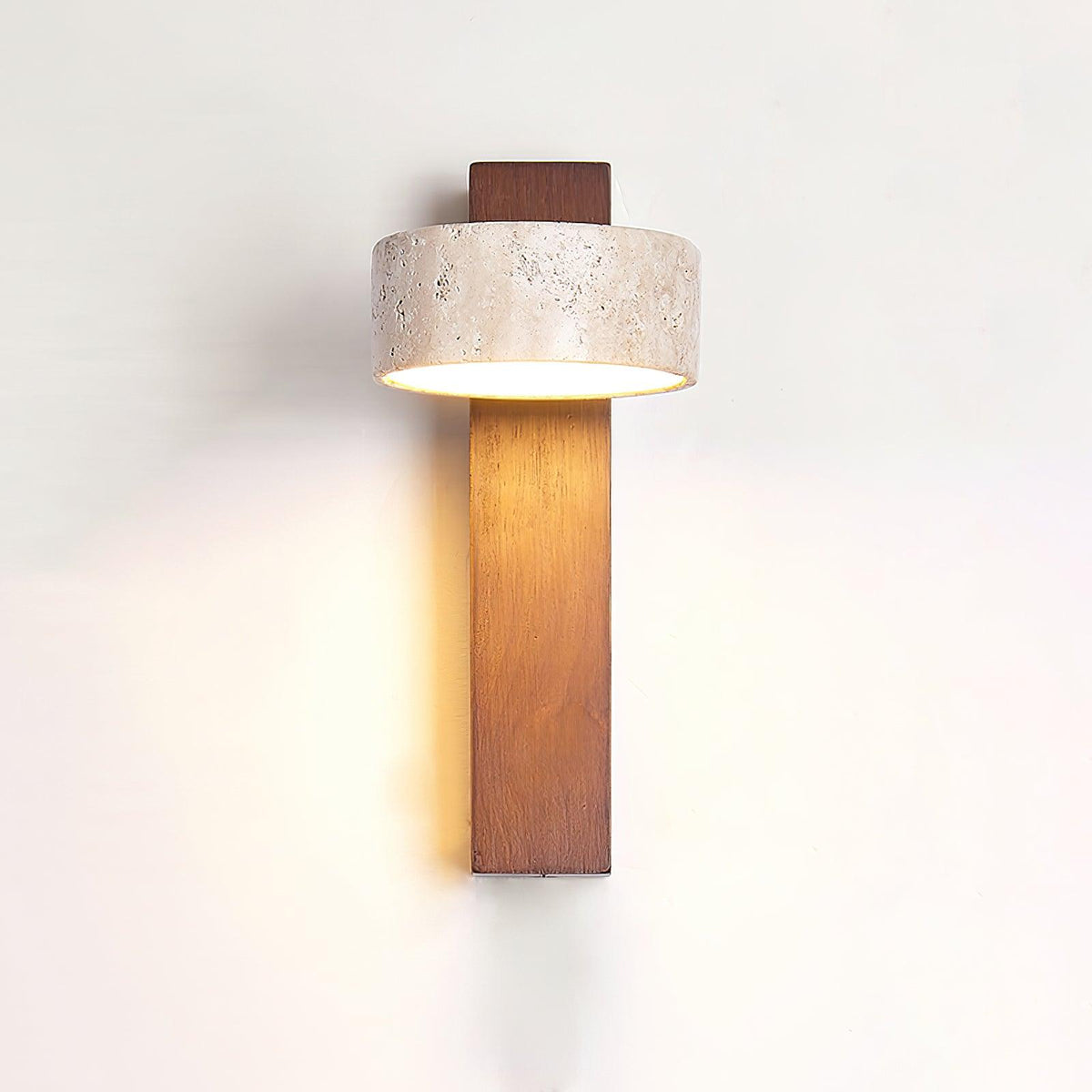 Applique aspect travertin & effet bois Trave – Noyer et beige