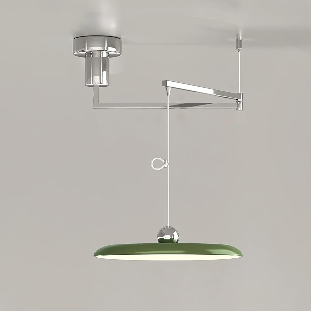 Suspension à bras orientable rétro Snodo – Chromé & Vert