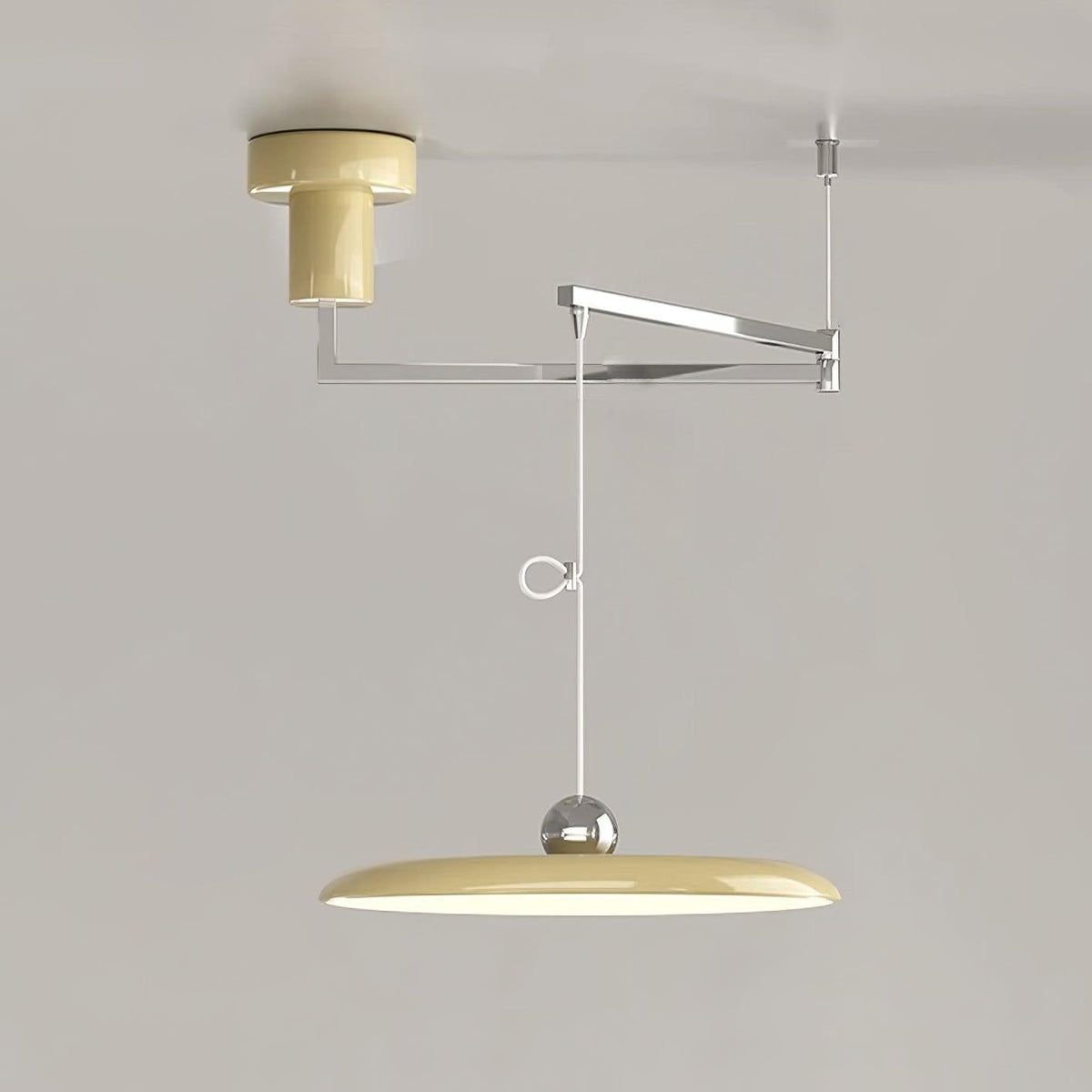 Suspension à bras orientable rétro Snodo – Chromé & Jaune