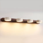 Applique multi-lampes aspect travertin Tufa – 4 lampes, noyer