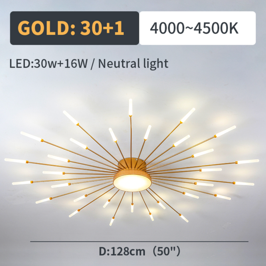 Plafonnier LED feu d'artifice Scintilla – Or