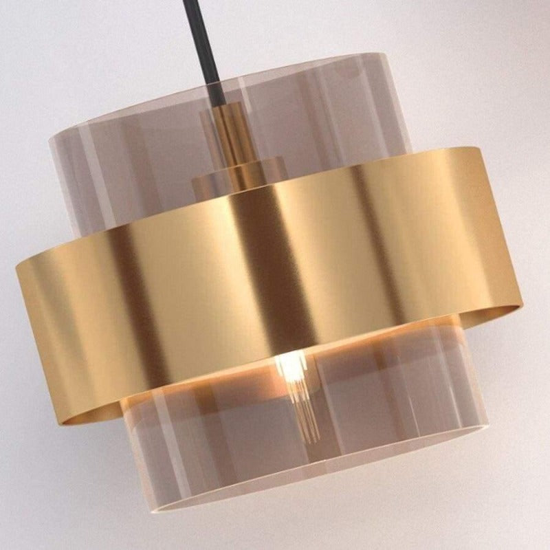 Suspension industrielle dorée | Ottone