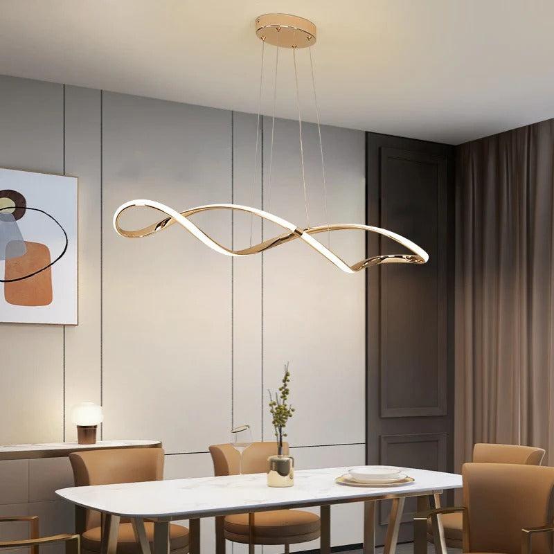 Suspension moderne dorée | Barri