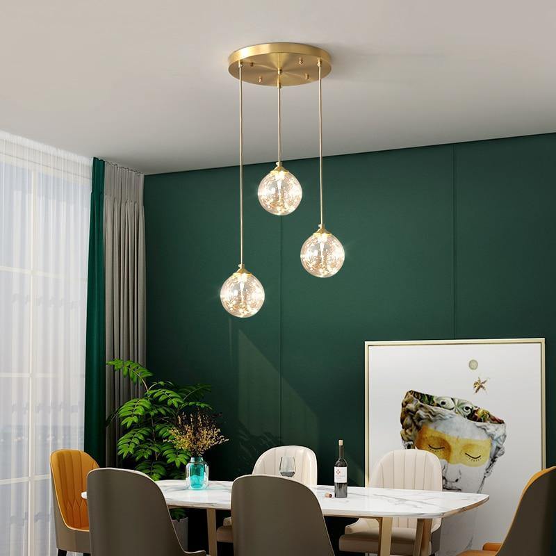 Suspension moderne dorée | Terzo
