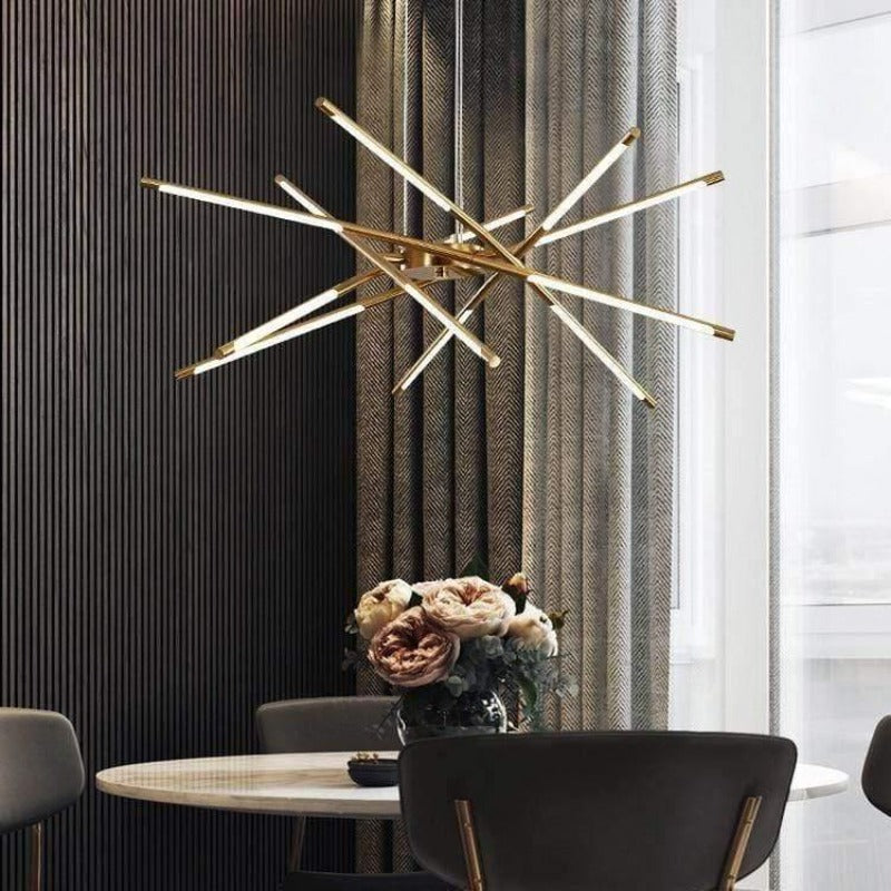 Suspension moderne dorée | Latta